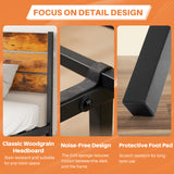 IULULU Metal Platform Bed Frame - Mattress Foundation with Headboard & Footboard, 700LBS Wooden Slats, No Box Spring, Noise-Free, Easy Assembly