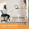 IULULU Mobile Standing Desk, Small Rolling Desk with Wheels, Pneumatic Adjustable Workstation for Home
