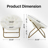 IULULU Comfy Saucer Chair, XL Folding Faux Fur Lounge Chair for Home, Kids & Adults