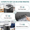 IULULU Portable Ice Maker, 9 Cubes/6 Mins, 26.5lbs/24Hrs, Self-Cleaning, Quiet, with Scoop, Basket, Handle for Parties
