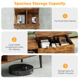 IULULU Lift Top Coffee Table - Wooden Table with Shelf & Compartment for Living Room