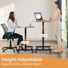 IULULU Mobile Standing Desk, Small Rolling Desk with Wheels, Pneumatic Adjustable Workstation for Home