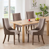 IULULU Dining Chairs, Upholstered Featuring Tufted Back Design and Solid Wood Legs Set of 2