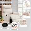 IULULU Recliner, Nursery Glider Rocker with Large Footrest, High Back, Deep Seat