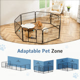 Atilioo 8-Panel Foldable Pet Playpen, 24" Height Metal Dog Fence with Door for Small Dogs