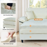 IULULU Sectional Sofa, Chenille Cloud Couch Comfy Upholstered Sofa with Ottoman, Lumbar Pillow, Deep Seat Modular Sofa for Living Room, Apartment, Studio