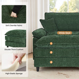 IULULU Sectional Sofa, Chenille Cloud Couch Comfy Upholstered Sofa with Ottoman, Lumbar Pillow, Deep Seat Modular Sofa for Living Room, Apartment, Studio