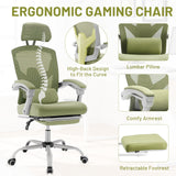 IULULU Office Desk Chair with Footrest, High-Back Mesh Rolling Swivel Reclining Chairs