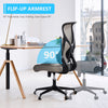IULULU Ergonomic Office Chair, High Back Mesh with Lumbar Support, Flip-up Arms