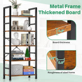 IULULU Book Shelf,  5 Tier Bookcase, Modern, Industrial Storage for Home/Office