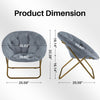 IULULU Comfy Saucer Chair, XL Folding Faux Fur Lounge Chair for Home, Kids & Adults