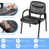 IULULU Leather Guest Chair, Ergonomic for Reception, Conferences, Home Offices