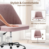 IULULU Office Desk Chair, Modern Cute Rolling Vanity Swivel Task Chairs with Wheels, Comfortable Back Seat Armless