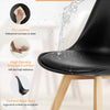 IULULU Dining Chairs, 4-Piece Mid-Century with Wooden Legs, PU Leather Seats for Living Room Bedroom Outdoor Lounge