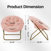 IULULU Comfy Saucer Chair, XL Folding Faux Fur Lounge Chair for Home, Kids & Adults