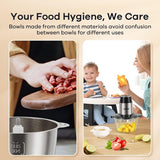 Haysky Electric Food Processors, Meat Grinder & Vegetable Chopper, 8 Cups Dual-Bowls, Stainless Steel Blades, Black