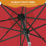 IULULU 9FT Patio Umbrella with Tilt, Crank, 8 Waterproof Ribs for Outdoors