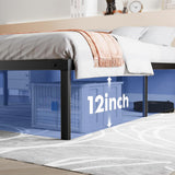 IULULU Metal Bed Frame - Foundation with Steel Slats, No Box Spring, Easy Assembly