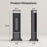 Buteny Space Heater for Indoor Use, 23Inch Portable Heater with Remote and Thermostat,7 Light Modes, 70°Oscillation, 12H Timer, Up to 95°F, Tip-over Protection