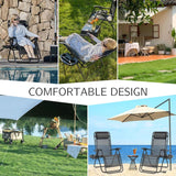 Atilioo  Zero Gravity Chairs, Set of 2 Portable Recliner Beach Camping Patio Outdoor Folding Lounge Chair with Cup Holder Trays and Adjustable Pillow for Poolside, Garden, Backyard, Lawn