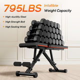 Atilioo Adjustable Weight Bench for Home Gym, Foldable Workout Bench for Full Body Exercise, 9 Positions, 795LBS Capacity