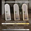 IULULU Full-Length Mirror with LEDs, Aluminum Frame, 3-Color Dimmable Light for Bedroom