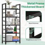 IULULU Book Shelf,  5 Tier Bookcase, Modern, Industrial Storage for Home/Office