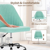 IULULU Office Desk Chair, Modern Cute Rolling Vanity Swivel Task Chairs with Wheels, Comfortable Back Seat Armless