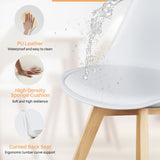IULULU Dining Chairs, 4-Piece Mid-Century with Wooden Legs, PU Leather Seats for Living Room Bedroom Outdoor Lounge