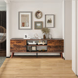 IULULU 55-60" TV Stand, Mid-Century Console with Storage