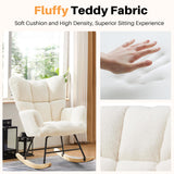 IULULU Rocking Chair, Ergonomic High Back, Comfy Seat with Side Support