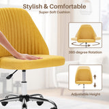 IULULU Office Desk Chair, Modern Cute Rolling Vanity Swivel Task Chairs with Wheels, Comfortable Back Seat Armless