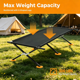 Atilioo Folding Camping Cot, 73"x 35" Portable Camping Bed, Sleeping Cot, Guest Bed with Carry Bag, Black