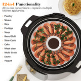 IULULU Electric Pressure Cooker, 12-in-1 Multicooker, Stainless Steel