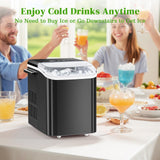 Haysky Countertop Ice Maker, 26 Lbs/24H, Ice in 6Mins, 2 Sizes, Self-Cleaning Portable Ice Machine Countertops for Home, Office, RV, Camping