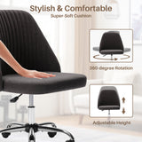 IULULU Office Desk Chair, Modern Cute Rolling Vanity Swivel Task Chairs with Wheels, Comfortable Back Seat Armless