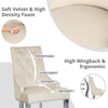 IULULU Dining Chairs Set of 2 with Stainless Steel Legs and Lion Head Handles