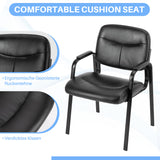 IULULU Leather Guest Chair, Ergonomic for Reception, Conferences, Home Offices
