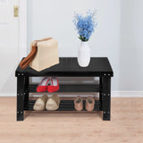 IULULU 3-Tier Bamboo Shoe Rack Bench Organizer Storage Shelf for Entryway Bedroom Living Room Balcony