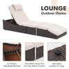 IULULU Lounge Chair Outdoor PE Wicker – Adjustable Backrest, Removable Cushion