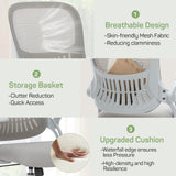 IULULU Office Chair Ergonomic Mesh with Fixed Armrest