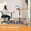 IULULU Mobile Standing Desk, Small Rolling Desk with Wheels, Pneumatic Adjustable Workstation for Home