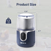 IULULU Cordless Coffee Grinder, USB Rechargeable, 85 Grinds, Blue