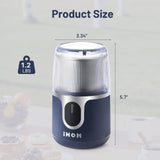 IULULU Cordless Coffee Grinder, USB Rechargeable, 85 Grinds, Blue