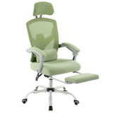 Atilioo Executive Office Chair with Footrest, High-Back Ergonomic Mesh Chair with Armrests & Adjustable Lumbar Support, Tilt Lock for Home Office, Gray