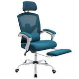 Atilioo Executive Office Chair with Footrest, High-Back Ergonomic Mesh Chair with Armrests & Adjustable Lumbar Support, Tilt Lock for Home Office, Gray