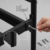 Atilioo Twin Bed Frame with Headboard, Metal Mattress Foundation Headboard, No Box Spring Needed, Noise-Free
