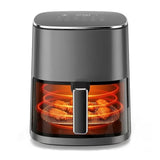 ROSVOVO Air Fryer 6-Quart with Viewing Window 12-in-1 Functions Digital Cooker for Crispy Fries Roasted Chicken Wings, 400°F Max Temperature