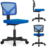 LIFERECORD Ergonomic Armless Office Chair, Swivel Rolling Mesh Desk Chair with Lumbar Support, Adjustable Height Low-Back Computer Chair for Small Spaces, Home, Bedroom, Office