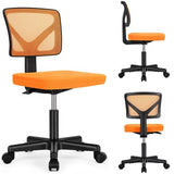 LIFERECORD Ergonomic Armless Office Chair, Swivel Rolling Mesh Desk Chair with Lumbar Support, Adjustable Height Low-Back Computer Chair for Small Spaces, Home, Bedroom, Office